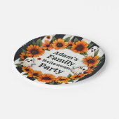 カスタムハローウィンパーティ-パーソナライズされた幽霊フローラ ペーパープレート (アングル)