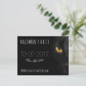 カスタムハローウィンパーティSave The Date Black Cat 案内ポストカード (スタンド正面)