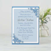 カスタムハワイのブルーハイビスカス卒業招待状 招待状 (スタンド正面)