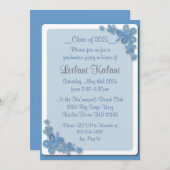 カスタムハワイのブルーハイビスカス卒業招待状 招待状 (正面/裏面)