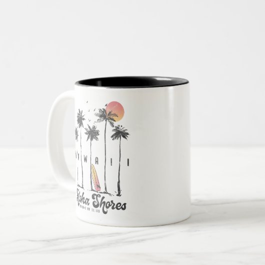 カスタムハワイビーチサーファーサマーバケーションギフト ツートーンマグカップ (正面左)