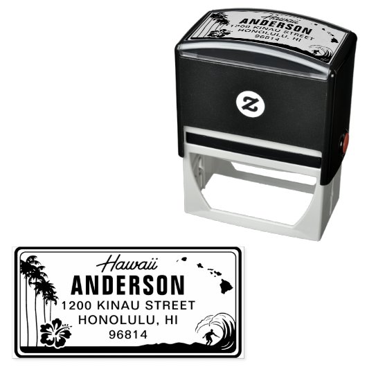 カスタムハワイ免許プレート差出人住所スタンプ セルフインキングスタンプ (インサイチュ)