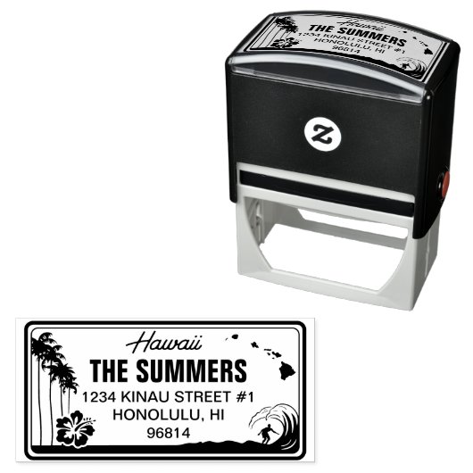 カスタムハワイ州ライセンスプレートアドレス セルフインキングスタンプ (インサイチュ)