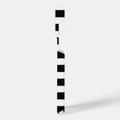 カスタムハワイ花白黒パタストライプーン iPhoneケース (左側面)