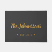 カスタムハンドスクリプトファミリ名パーソナライズされた ドアマット (正面)