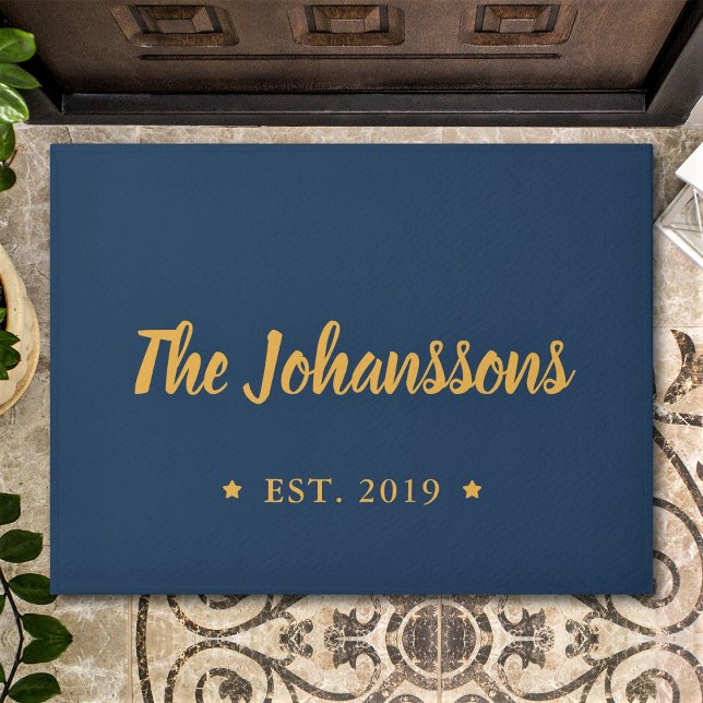 カスタムハンドスクリプトファミリ名パーソナライズされた ドアマット (クリエイターアップロード済み)