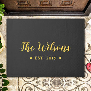 カスタムハンドスクリプトファミリ名パーソナライズされた ドアマット