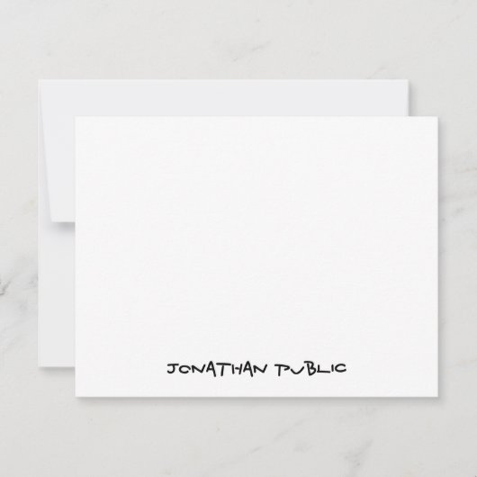 カスタムハンドスクリプト文字シンプルフラパーソナライズされたット ノートカード (正面)