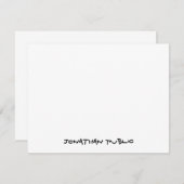 カスタムハンドスクリプト文字シンプルフラパーソナライズされたット ノートカード (正面/裏面)