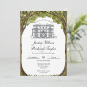 カスタムハンドドロッドベリーンマナーイラストレーション結婚ズ 招待状 (スタンド正面)