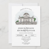 カスタムハンドドローイラストレーション結婚ズ 招待状 (正面)