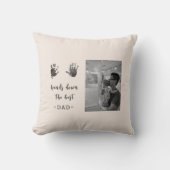 カスタムハンドプリ最高のパパ写真 クッション (正面)