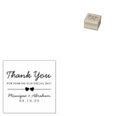 カスタムハートとタイポグラフィサンキュー結婚ズ ラバースタンプ (押印)