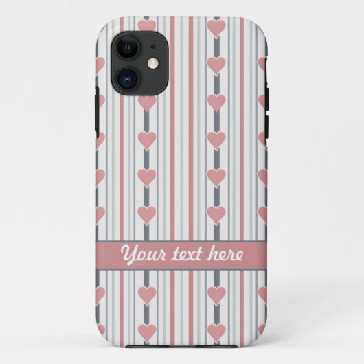 カスタムハートとiPhoneストライプ 5カバー Case-Mate iPhoneケース (裏面)