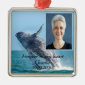 カスタムハートに永遠に残る記念碑 メタルオーナメント (正面)