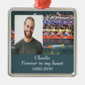 カスタムハートに永遠に残る記念碑 メタルオーナメント (正面)