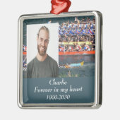 カスタムハートに永遠に残る記念碑 メタルオーナメント (左)