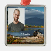 カスタムハートに永遠に残る記念碑 メタルオーナメント (正面)