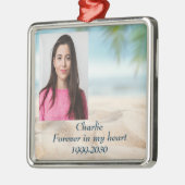 カスタムハートに永遠に残る記念碑 メタルオーナメント (左)