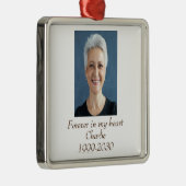 カスタムハートに永遠に残る記念碑 メタルオーナメント (右)
