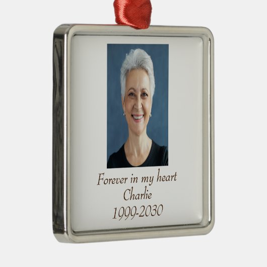 カスタムハートに永遠に残る記念碑 メタルオーナメント (右)