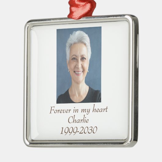 カスタムハートに永遠に残る記念碑 メタルオーナメント (左)