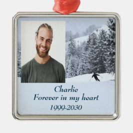 カスタムハートに永遠に残る記念碑 メタルオーナメント