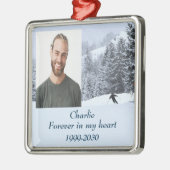 カスタムハートに永遠に残る記念碑 メタルオーナメント (左)