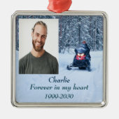 カスタムハートに永遠に残る記念碑 メタルオーナメント (正面)
