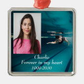 カスタムハートに永遠に残る記念碑 メタルオーナメント (正面)