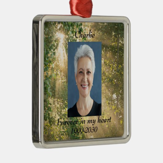 カスタムハートに永遠に残る記念碑 メタルオーナメント (右)