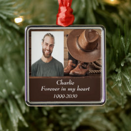 カスタムハートに永遠に残る記念碑 メタルオーナメント