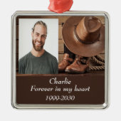 カスタムハートに永遠に残る記念碑 メタルオーナメント (正面)