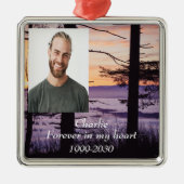 カスタムハートに永遠に残る記念碑 メタルオーナメント (正面)