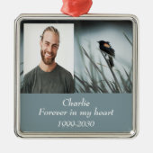 カスタムハートに永遠に残る記念碑 メタルオーナメント (正面)