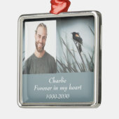 カスタムハートに永遠に残る記念碑 メタルオーナメント (左)