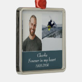カスタムハートに永遠に残る記念碑 メタルオーナメント (右)