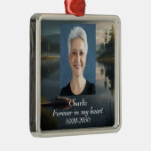 カスタムハートに永遠に残る記念碑 メタルオーナメント (右)