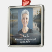 カスタムハートに永遠に残る記念碑 メタルオーナメント (左)