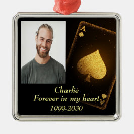 カスタムハートに永遠に残る記念碑 メタルオーナメント