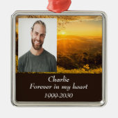 カスタムハートに永遠に残る記念碑 メタルオーナメント (正面)