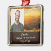 カスタムハートに永遠に残る記念碑 メタルオーナメント (左)