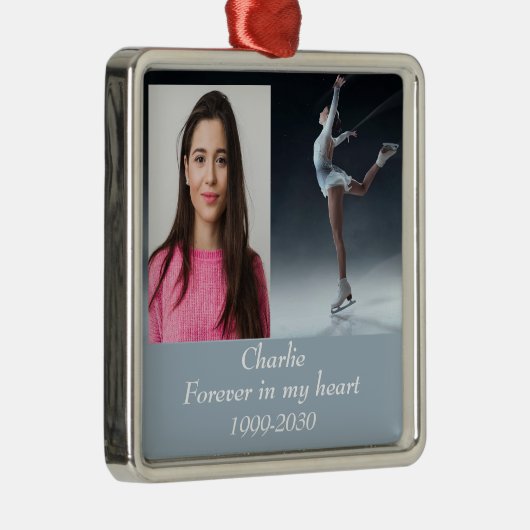 カスタムハートに永遠に残る記念碑 メタルオーナメント (右)