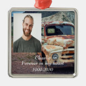 カスタムハートに永遠に残る記念碑 メタルオーナメント (正面)