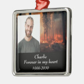 カスタムハートに永遠に残る記念碑 メタルオーナメント (左)