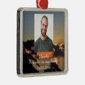 カスタムハートに永遠に残る記念碑 メタルオーナメント (右)