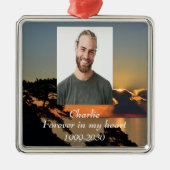 カスタムハートに永遠に残る記念碑 メタルオーナメント (正面)