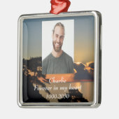 カスタムハートに永遠に残る記念碑 メタルオーナメント (左)