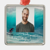 カスタムハートに永遠に残る記念碑 メタルオーナメント (正面)