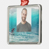カスタムハートに永遠に残る記念碑 メタルオーナメント (左)